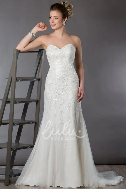 Sequined Sheath Wedding Dress with Sweetheart Neckline and Trumpet Skirt