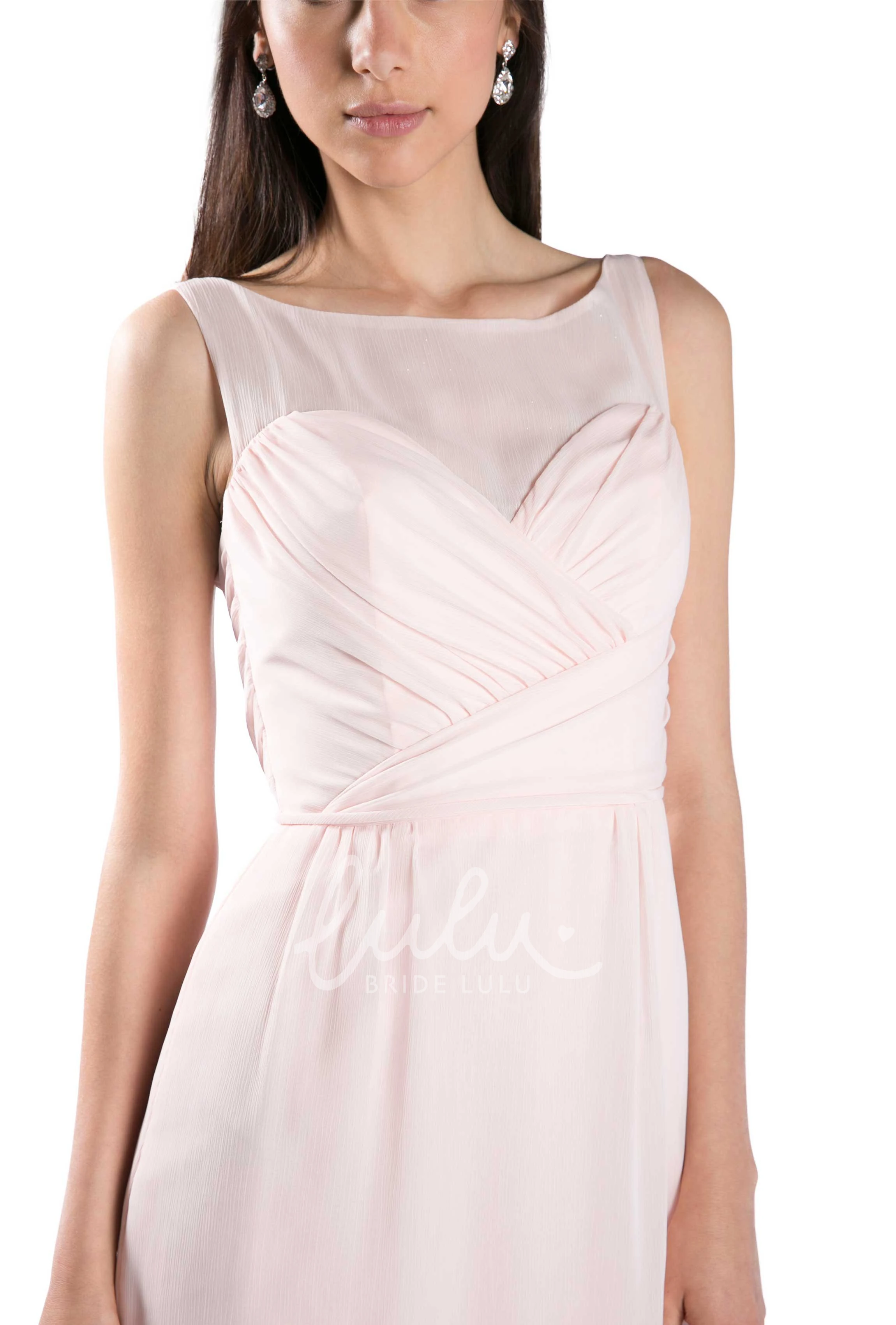 Criss-Cross Sleeveless Chiffon Bridesmaid Dress Multi-Color Short Convertible