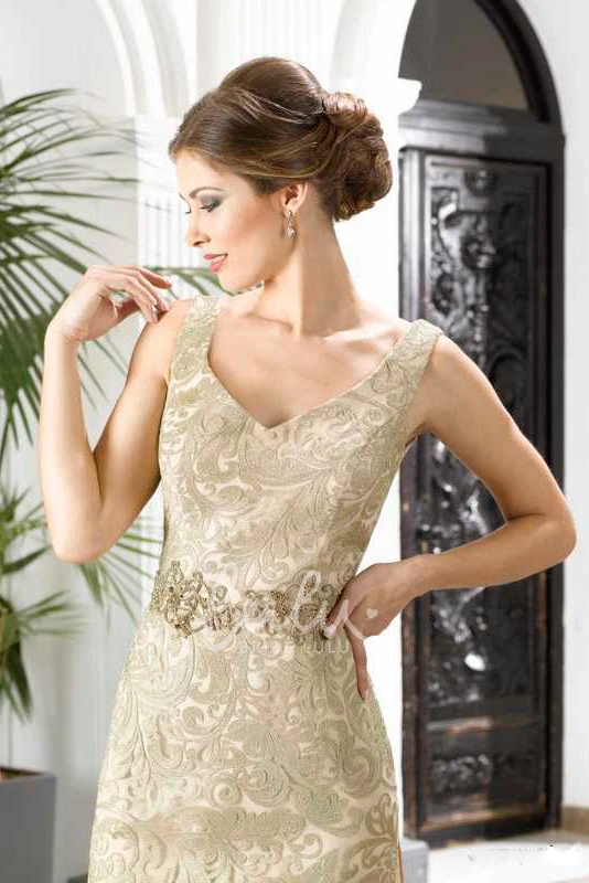 Lace Waist Sleeveless A-Line Prom Dress with Jewellery and Detachable Train