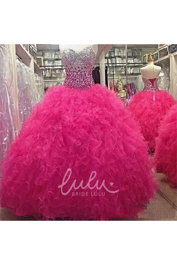 Classy Lace-up Corset Back Sweetheart Ball Gown Dress