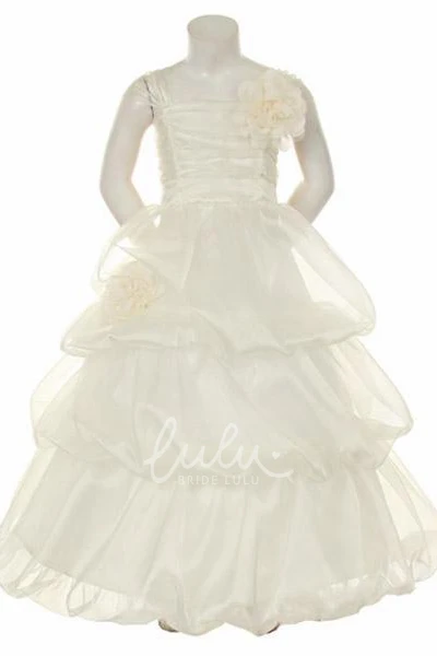 Ruffled Tiered Organza Floral Dress for Flower Girls Cute and Flowy