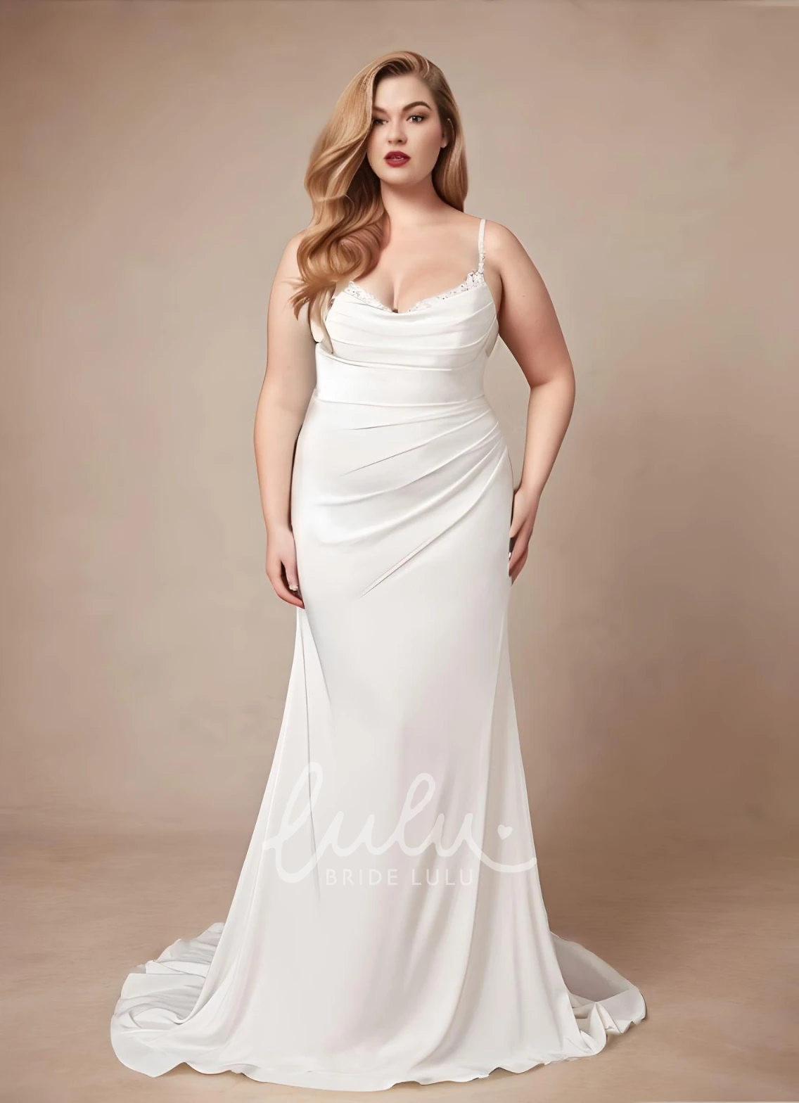 Elegant Mermaid Satin Sleeveless Wedding Dress Sexy Floor-length Bridal Dress