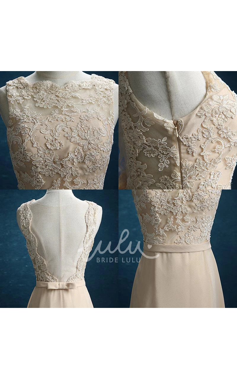 Strapped Maxi Chiffon Dress with Lace and Belt for Women