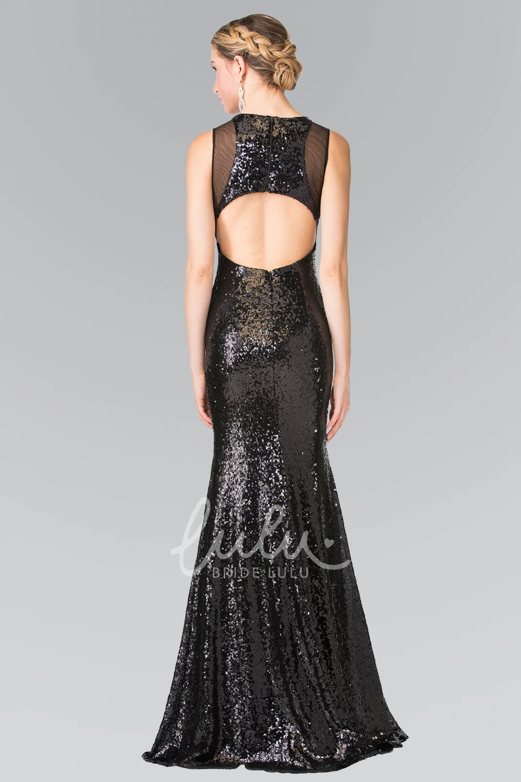 Jewel-Neck Sequins Sleeveless Sheath Dress for Women
