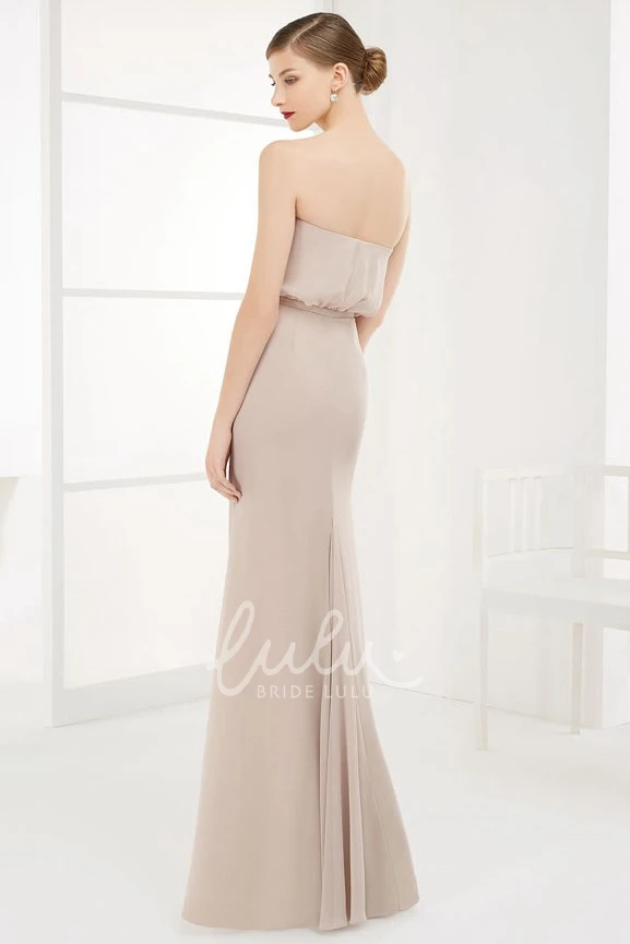 Strapless Sheath Prom Dress with Appliqued Top and Belt Modern Long Prom Dress