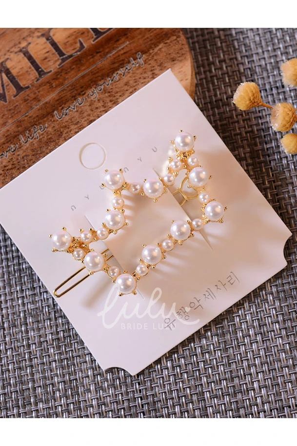 Romantic Hair Clip in Heart/Crown Shape for Weddings