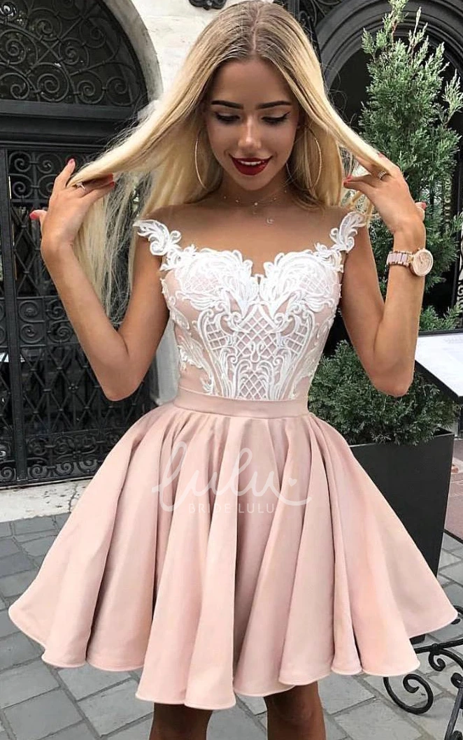 Romantic A-Line Taffeta Sweetheart Sleeveless Homecoming Dress with Appliques