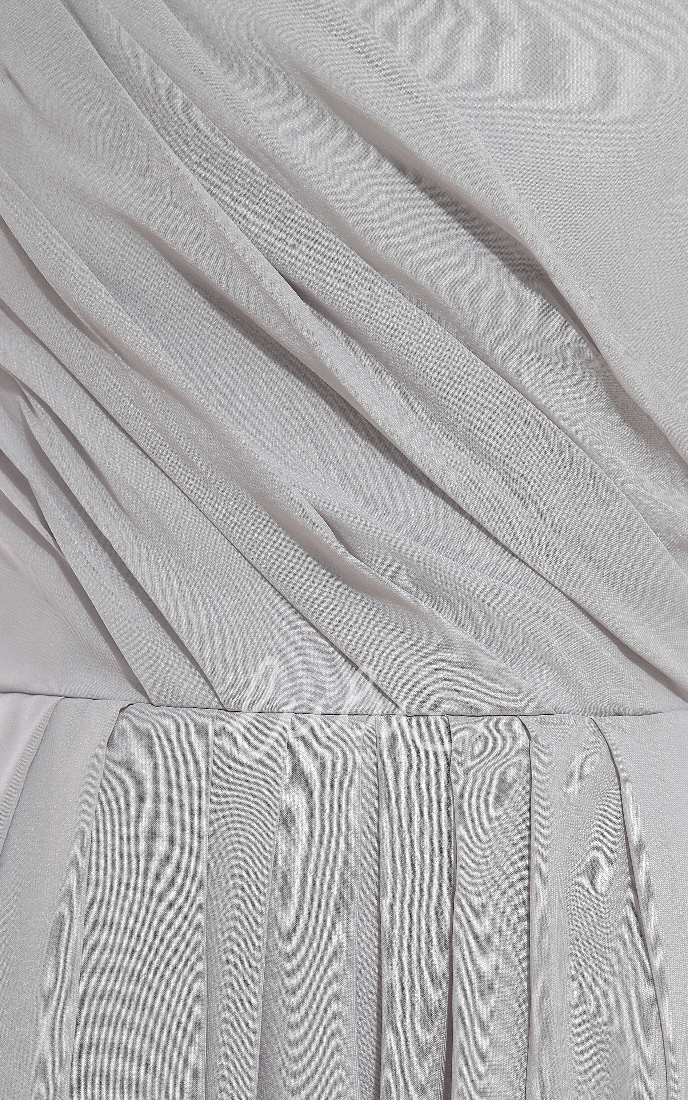 Ethereal Bateau-Neck Sleeveless Chiffon Short Dress with Pleats Modern Bridesmaid Dress