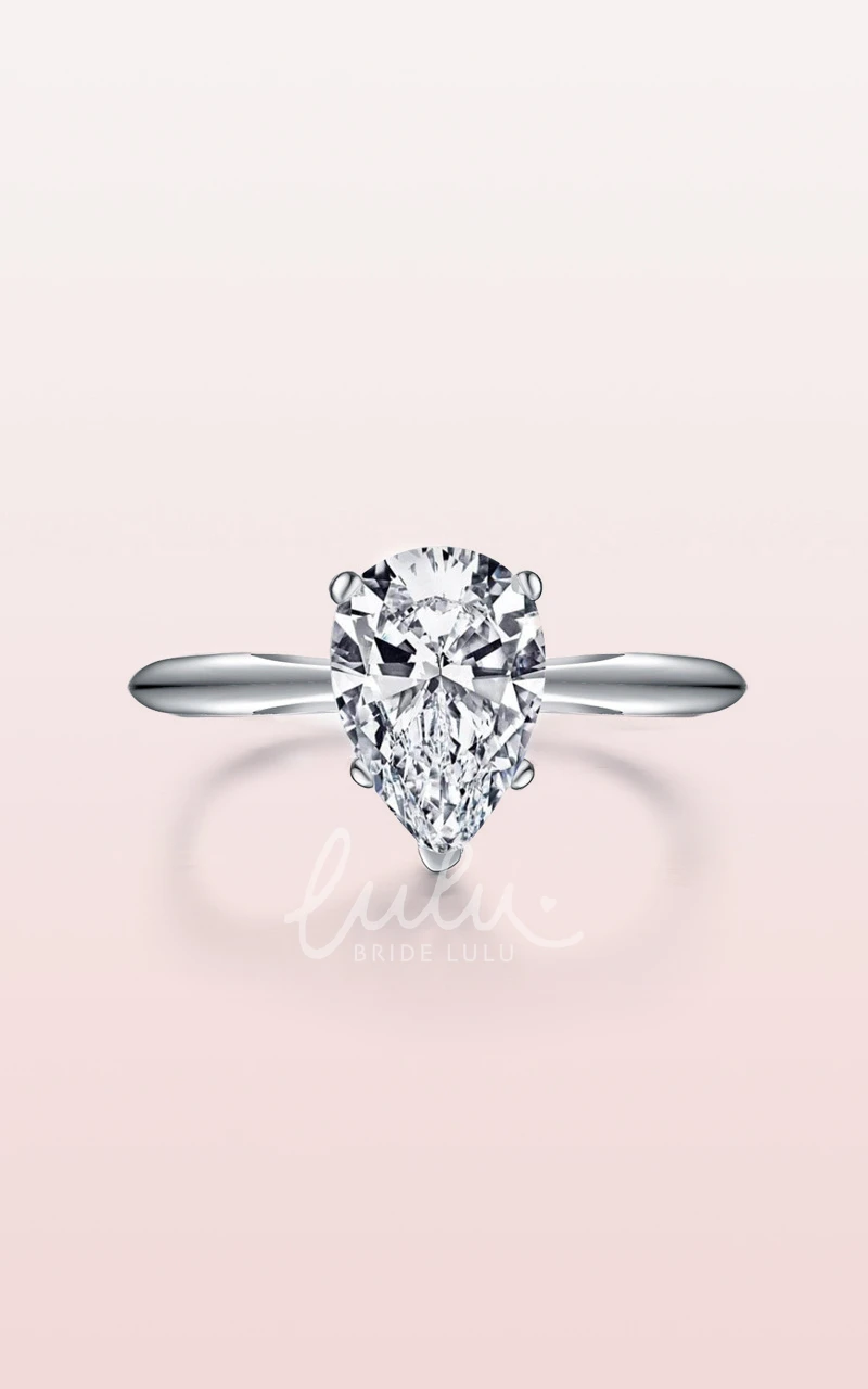 Teardrop Pear Cut 925 Sterling Silver Wedding Engagement Rings