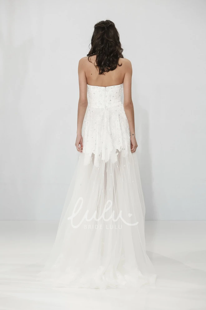Sleeveless Tulle A-Line Wedding Dress with Beading and Zipper Classic Bridal Gown