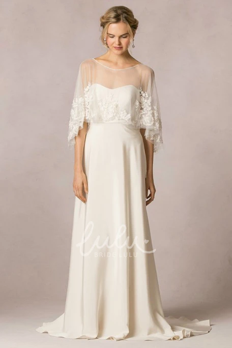 Satin Strapless Sheath Wedding Dress with Long Sleeves