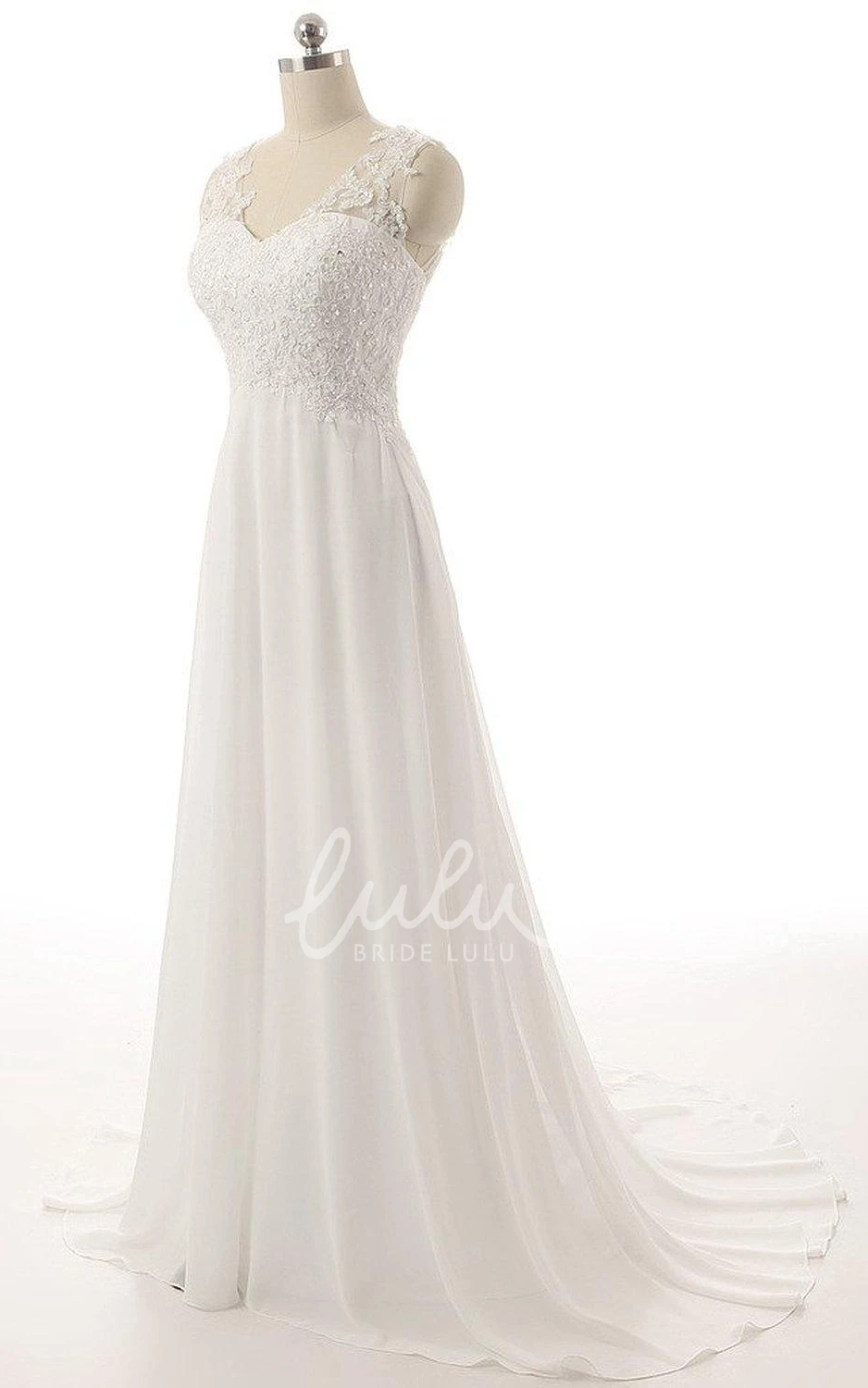 Illusion Lace-Up Back Dress with Sweetheart Neckline and Flower Embroidery