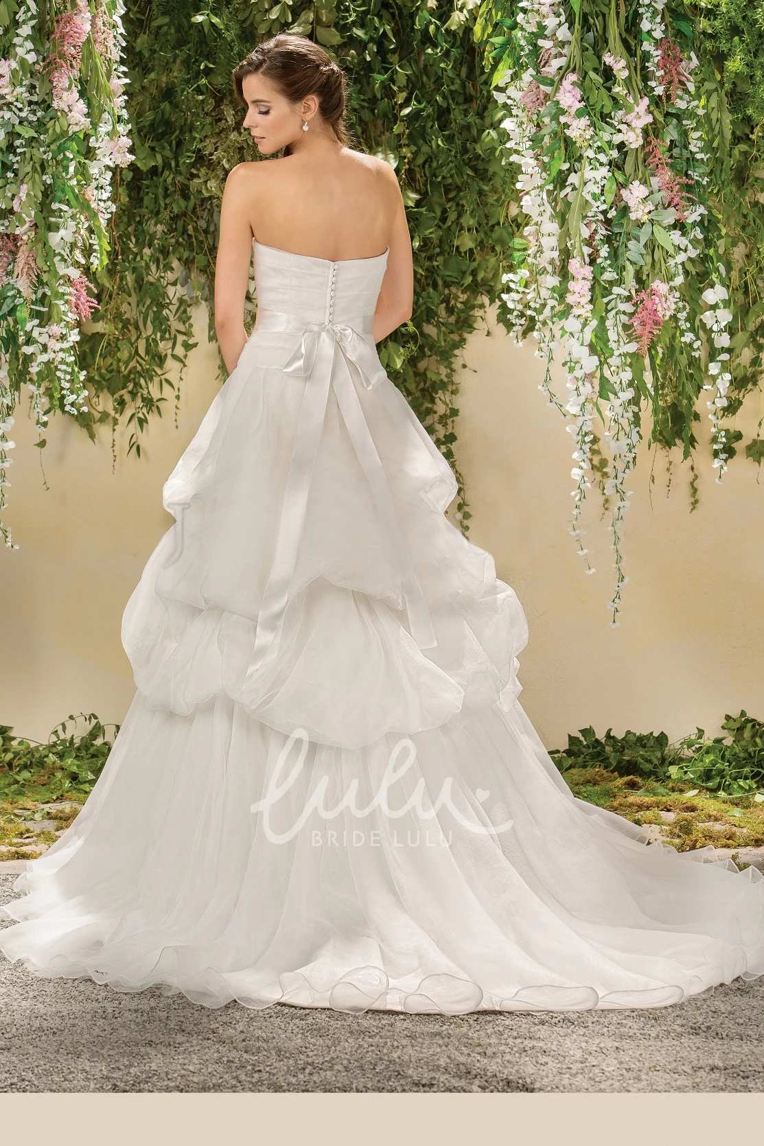 Ruffled A-Line Gown with Sequins and Bow Perfect for Prom