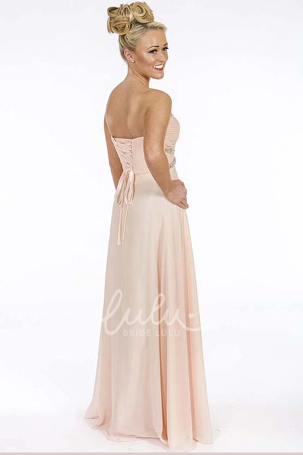 Sweetheart Beaded Chiffon Prom Dress A-Line Empire Floor-Length