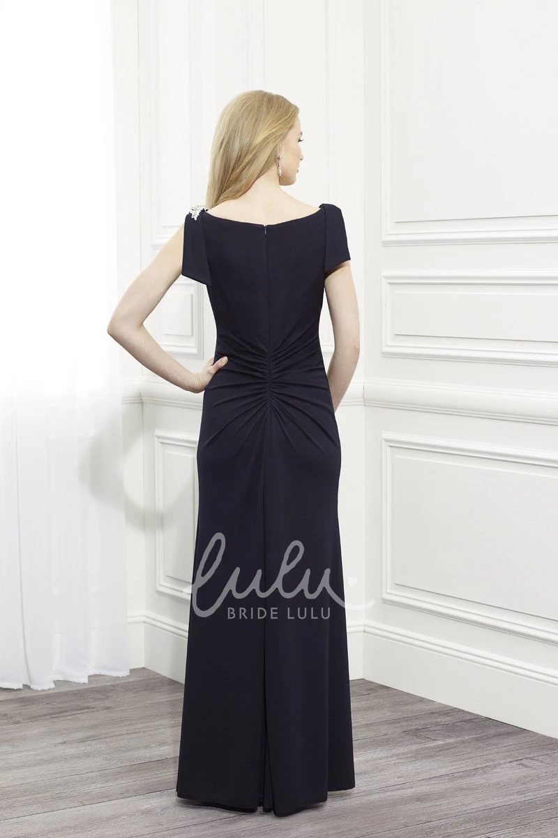 Chiffon Cap Sleeve Ruched Mother Of The Bride Dress