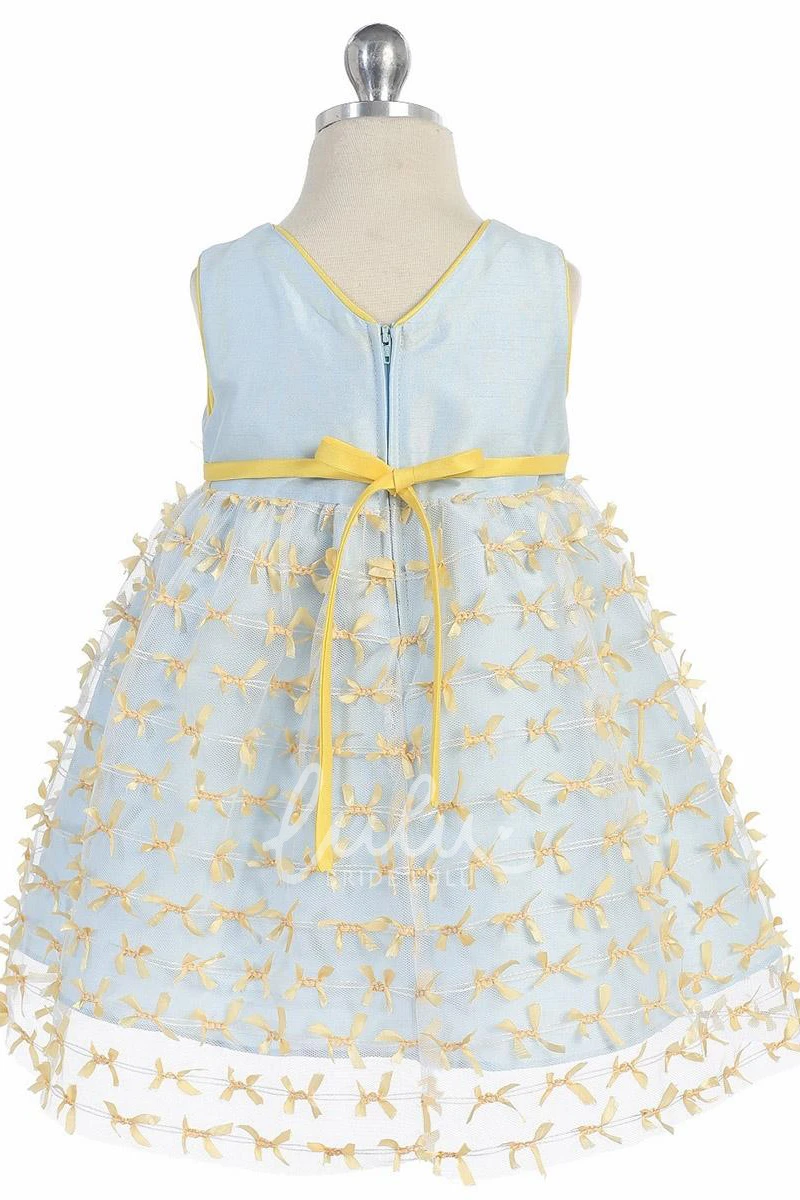 Sleeveless Bow Flower Girl Dress Dress for Girls