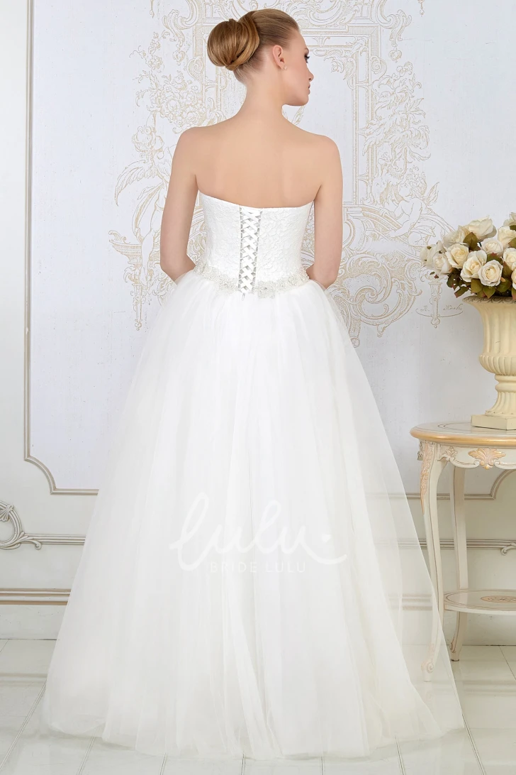 Tulle Sweetheart Sleeveless Ball Gown Wedding Dress with Jeweled Bodice