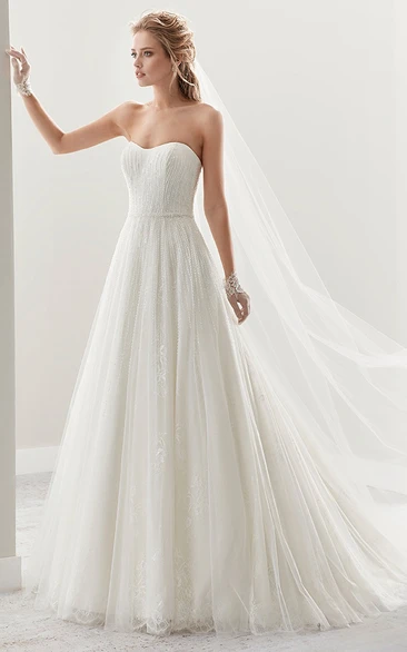 Open Back Bridal Gown with Pleated Design and Exquisite Draping