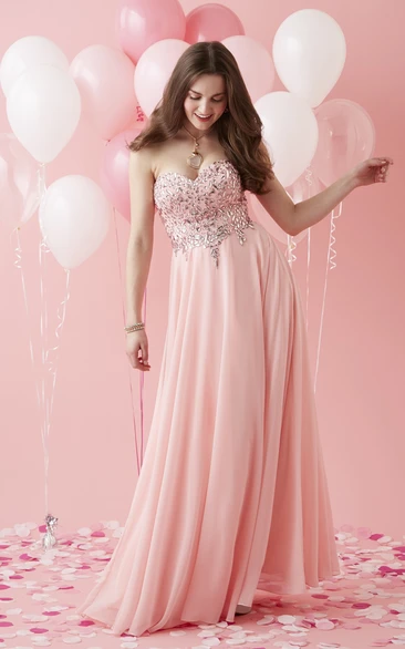 A-Line Tulle Lace-Up Bridesmaid Dress with Beading Sweetheart Sleeveless