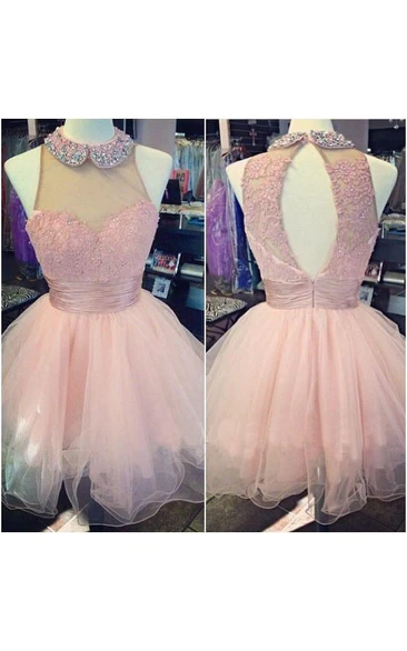 A-line Sweetheart Tulle Formal Dress with Beaded Bodice