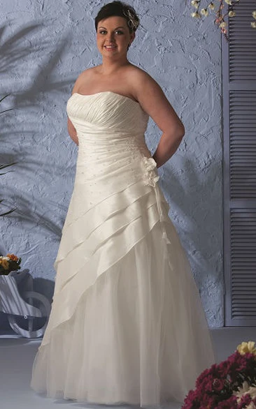 Layered Taffeta Bridal Gown with Removable Jacket Strapless Wedding Dress