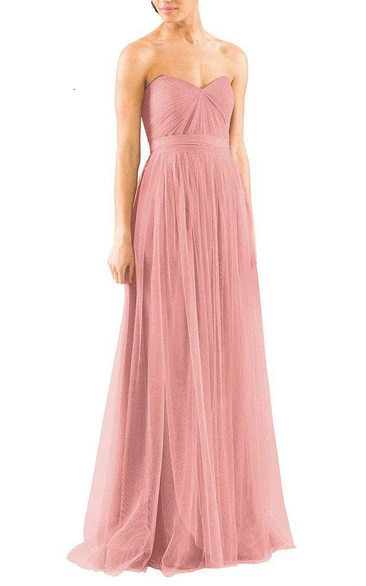 Convertible Tulle Bridesmaid Dress Floor-length & Flowy