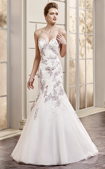 Sweetheart Sleeveless Mermaid Lace Wedding Dress