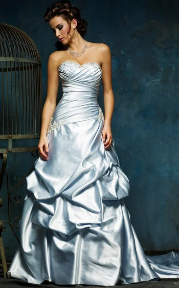 Light blue and silver wedding cheap dresses