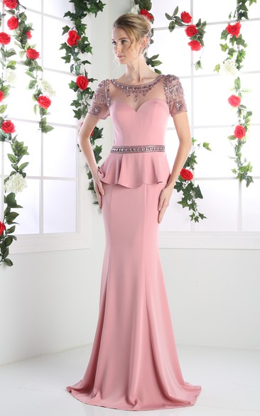 Peplum Evening Dresses Bridelulu