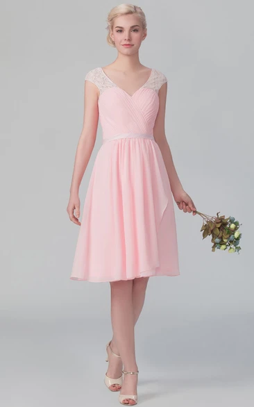 Romantic V-Neck Tulle Dress A-Line Sleeveless Flowy