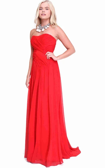 Jewel-Neck Sleeveless Chiffon Bridesmaid Dress with Ruched Detail Elegant Bridesmaid Dress