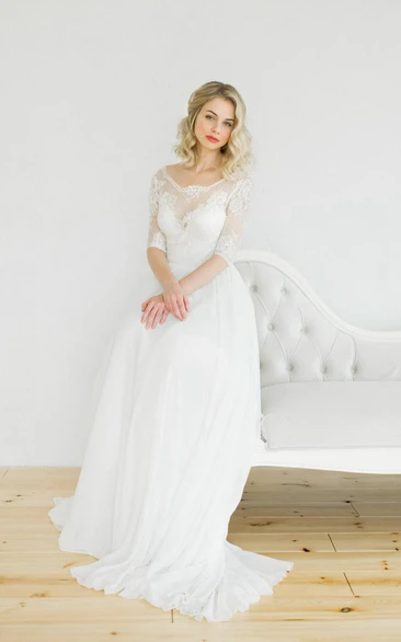 Vintage Style White Wedding Dress with Unique Details