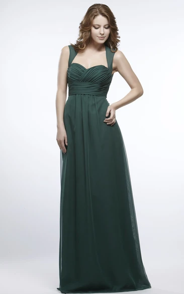 Cap Sleeve Sweetheart Criss-Cross Chiffon Bridesmaid Dress With Keyhole Modern Bridesmaid Dress