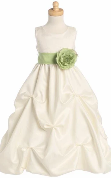 Floral Organza Ribbon Flower Girl Dress Casual