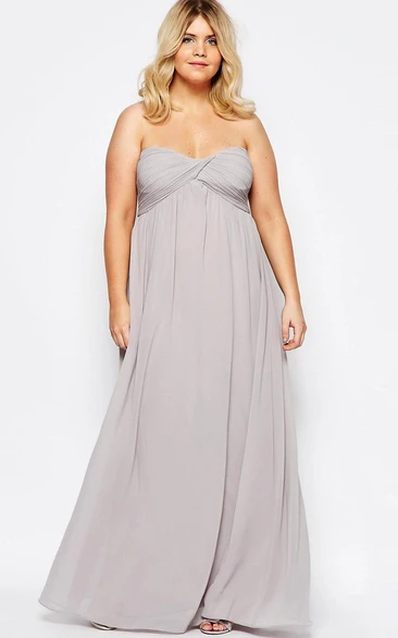 Floor-Length Empire Chiffon Bridesmaid Dress with Sweetheart Neckline