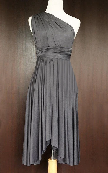 Slate Convertible Twist Wrap Bridesmaid Dress