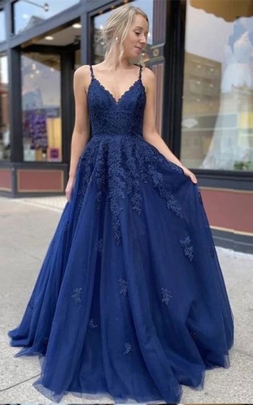 Midnight blue formal gown sale