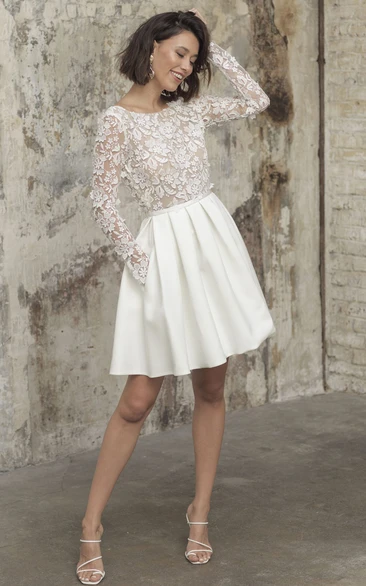 Simple Wedding Dresses Ivory Wedding Dress Knee-Length Backless Straps Lace  Bridal Dress — Bridelily