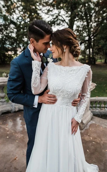 Vintage Column Wedding Dress