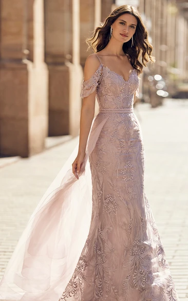 Mermaid Lace Spaghetti Floor-length Evening Dress Casual Prom Dress
