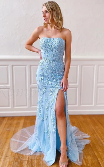 Lace Sweetheart Sheath Prom Dress with Court Train