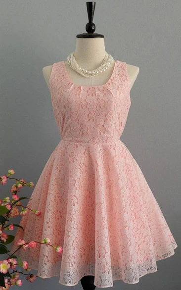 Lace A-line Dress with Bow Detail for Formal Guests