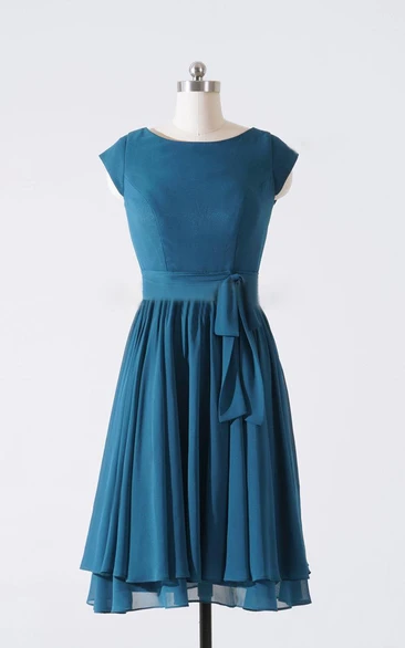 Knee-length A-line Chiffon Bridesmaid Dress