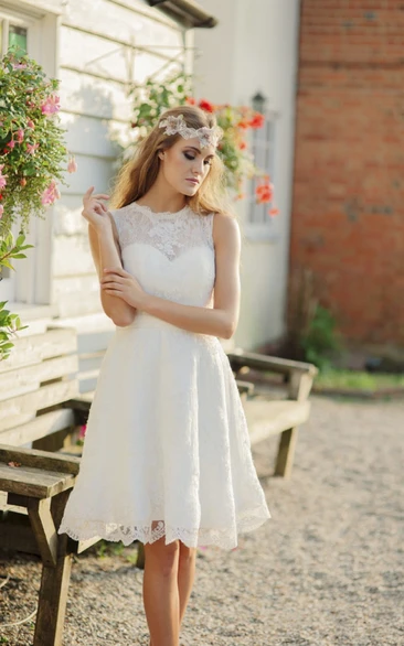 Rustic White Wedding Short Dress