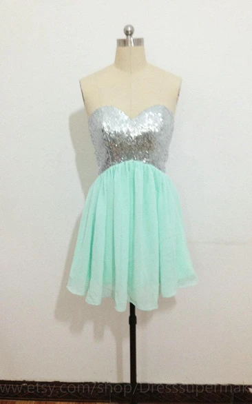 Sequin Chiffon Mini Dress for Women