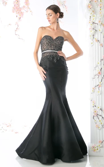 Backless Mermaid Sweetheart Dress with Beading for Formal