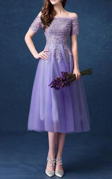 Elegant Long Purple Bridesmaid Evening Gown for Bridesmaids