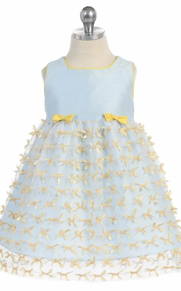 Sleeveless Bow Flower Girl Dress Dress for Girls