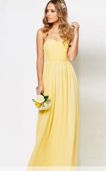 Sheath Chiffon Bridesmaid Dress Sweetheart Ankle-Length Criss Cross Zipper