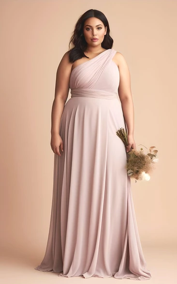 Sleeveless Chiffon Bridesmaid Dress 2024 Plus Size Casual Elegant